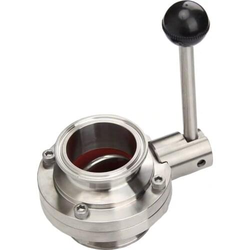 1pcs Fit 159mm 6.25" Pipe OD x 183mm Tri Clamp Sanitary Butterfly Flow Control Valve SUS 304 Stainless Beer Brewing Home