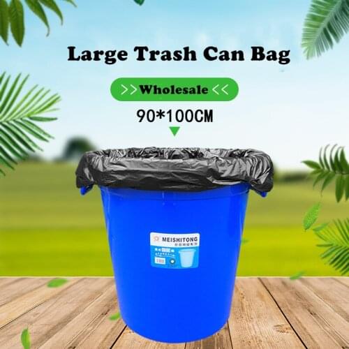 10 Pcs/Set Big Capacity Trash Can Bag Heavy Duty Extra Large Commercial Trash Bag Garbage Yard Black Hotel Market