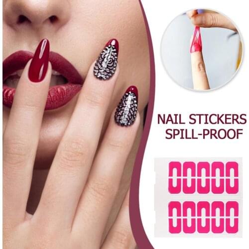 10pcs U-Shaped Nail Stickers Spill-Proof Nail Polish Varnish Protector