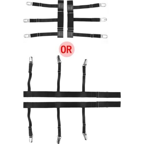 2Pcs/Set Mens Shirt Stays Holder Non-slip Locking Clamps Elastic Leg Suspenders