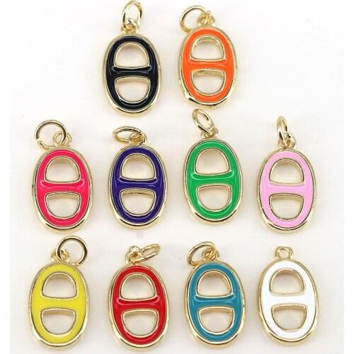 20Pcs New Fashion Jewelry Colorful Enamel Soda Cap Pendant, Brass Gold Filled Pendants Charms Necklace Earring Jewelry Accessori