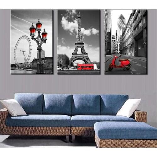 Modern City Landscape retro street diy diamond painting Art Canvas Painting Paris tower 3pcs mosaic diamond embroidery WW145