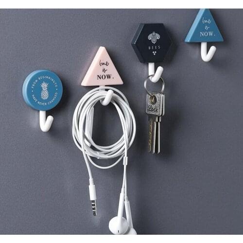3pcs/lot Stickless Hook Kitchen bathroom wall wall mounted scratch free door back hook