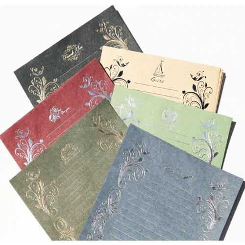 4 Sheets Luxury Elegant Vintage Retro Cute Design Writing Stationery Paper Pad Letter Creative Bronzing Wreath Paper Letter