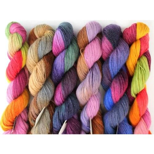 50g Hank Handpainted Mink Viscose Cashmere Wool Blended Yarn Rainbow Hand Knitting Crochet DIY Sweaters Shawl Scarves Fashion