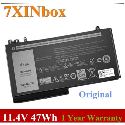 7XINbox 11.4V 47Wh Original NGGX5 Laptop Battery For DELL Latitude E5270 E5470 M3510 E5570 E5550 Series Tablet