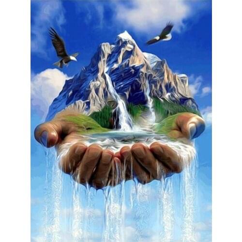 Canvas Size 5D Diy Diamond Painting Cross Stitch Kit Diamond Mosaic Embroidery " Landscape " Painting Square/Round Drill Gift