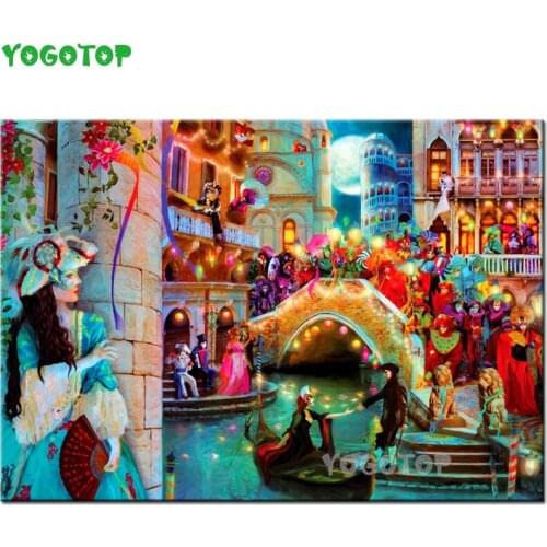 Diy Diamond Painting Cross Stitch carnival-moon-variant Full Mosaic Kits Diamond Embroidery Venice scenic Wall Sticker YY5084