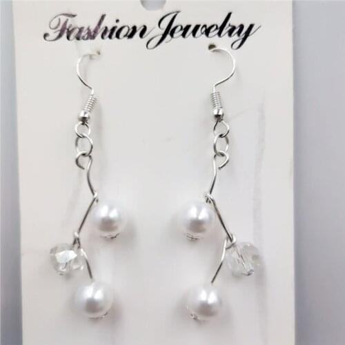 Cheap jewelry hot New Brand Design silver Color Pearl Stud Earrings For Women Accessories Jewelry Wholesale