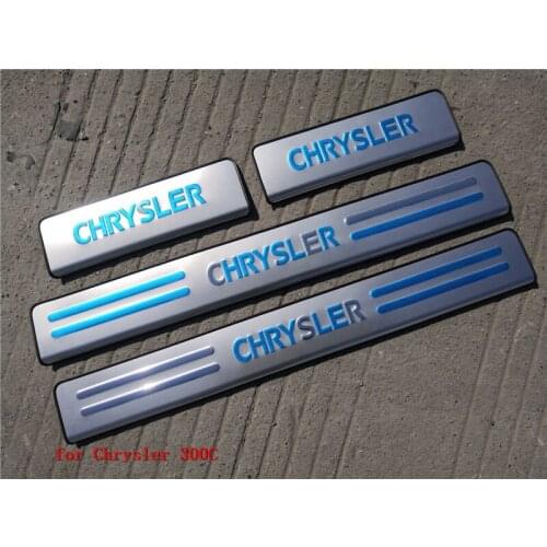 For 2011-2015 Chrysler 300C high quality Stainless Steel Side Door Sill Scuff Plate Sills Trim Car styling