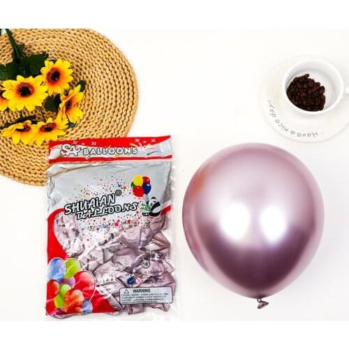 10 inch metal balloon Wedding room birthday party decoration Scene arrangement thick round chrome gold balloon party supplies