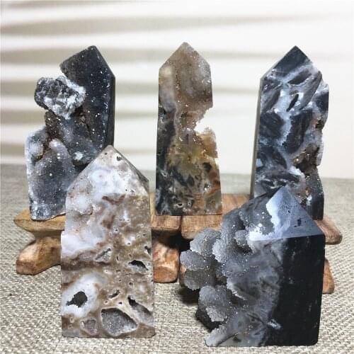 Natural Sphalerite Tower Point Home Decor Quartz Crystal Mineral Specimen Rod Column Pyramid Wicca Reiki Energy Healing Wand