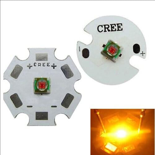 5PCS Original 3W Cree XLamp XPE XP-E Yellow 580nm~585nm LED Light Lamp With 16mm/20mm PCB Star Base