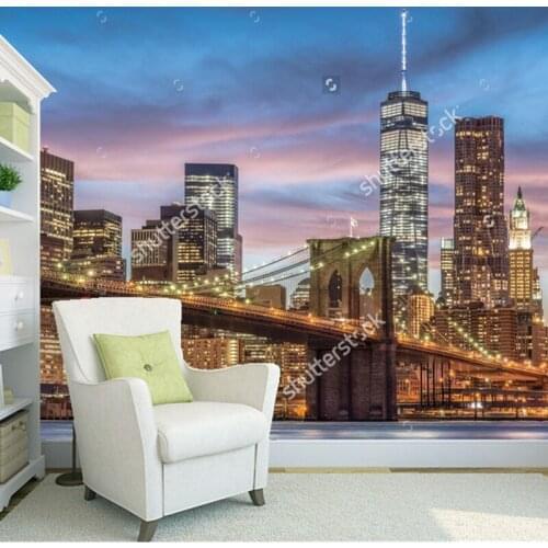 Custom landscape wallpaper,Brooklyn Bridge,3D photo mural for living room bedroom restaurant background wall wallpaper