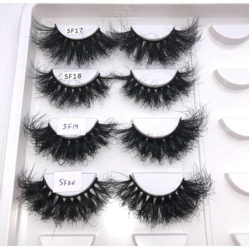 Rainsin Wholesale 5/10/20/50 Fluffy Mink Lashes Long Messy Wispy Eyelashes Makeup False Lashes Handmade Real 3D Mink Eyelashes