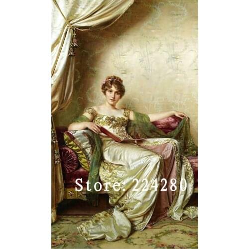 Needlework,Embroidery,DIY Elegant aristocratic lady 14CT Unprinted Cross stitch kit,Art People Pattern Cross-Stitching decor