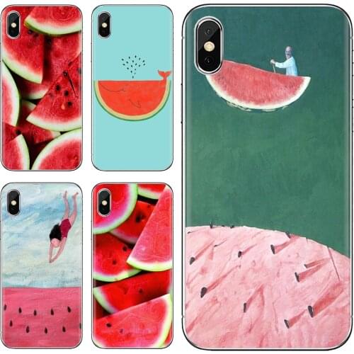 Watermelon Fruit Cute Pink Silicone Phone Covers For Xiaomi mi Redmi Note 3 4 4X 5 6 7 8 8t 9 9s 9t 10 pro lite