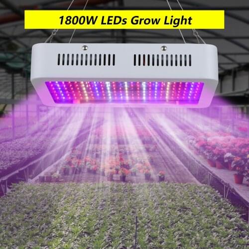 1800W LEDs Grow Light with Hanging Chains Rope Full Spectrum Vegetable and Flower Growing Lamp Panel for Hydroponic Greenhouse