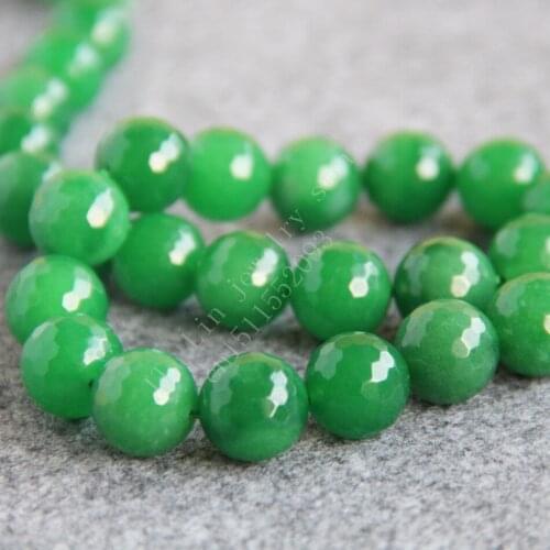 T8161 14mm Faceted Green chalcedony Beads (MoonStone) ! Shitou Fit For Making Bracelet&Necklace DIY Jewelry wholesale
