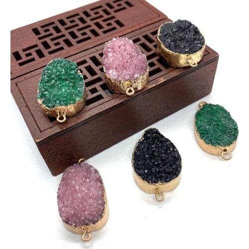 Natural Stone Amethyst Three-color Pendant Drop-shaped Ladies Necklace Bracelet Earrings Jewelry Accessories Wholesale DIY Gifts