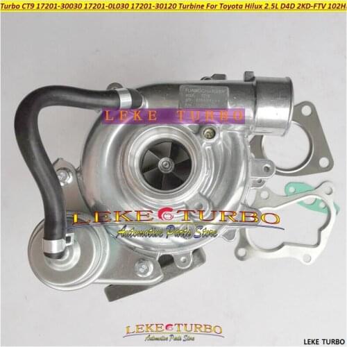 CT9 17201-30030 17201-0L030 Full turbocharger 17201-30120 complete turbo charger Turbine For Toyota Hilux 2.5L D4D 2KD-FTV 102HP