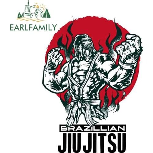 EARLFAMILY 13cm x 11.7cm for Brazilian Jiu Jitsu Gorilla Car Stickers Simple Creative Decals Waterproof Vinyl Car Door Protector