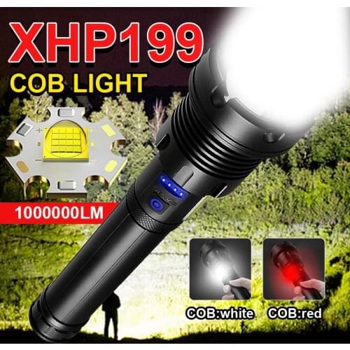 XHP199 High Power LED Flashlight 18650 Or 26650 Battery XHP50.2 Zoom Tactical Torch Hunting Camping Lantern Mini L2 Flash Light