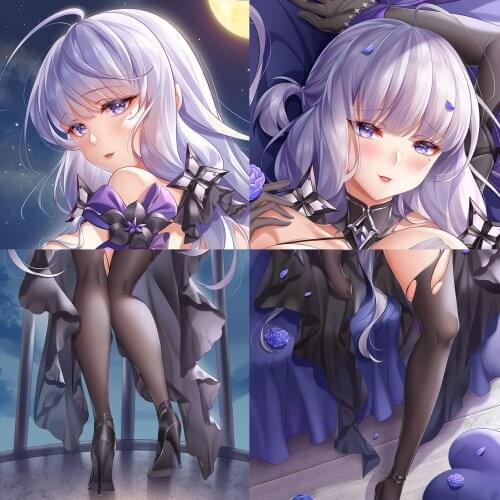 Japanese Anime Illustrious Azur Lane Black dress ver. Dakimakura Hugging Body Pillow Case Cushion Otaku Pillow Cover