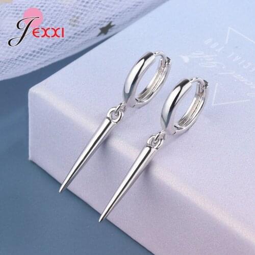 Punk Style Geometric Drop Earring 925 Sterling Silver Gold Color Jewelry for Women Men Unisex Gifts Pendientes