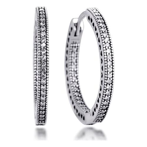 Sparkle & Hearts Hoop Earrings Sterling Jewelry Hoop Earrings For Woman Wedding Fashion Elegant Earrings