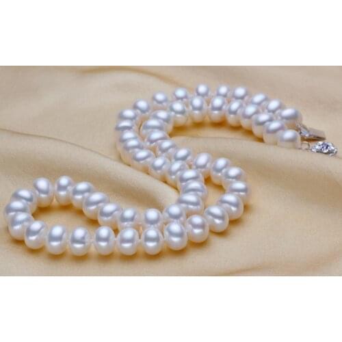 Women Gift word Love AAA Handmade 9-10MM beads Elegant Pearl necklaces customized length natural pearl Fashion fres