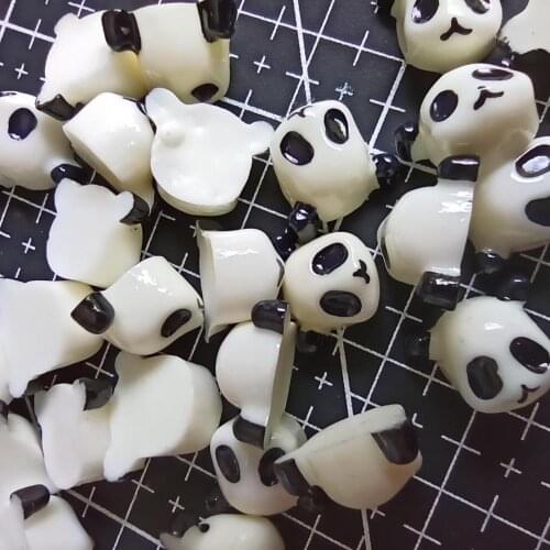 1pcs/lot Resin flat back panda head 14mm Ornaments Micro landscape Ornaments Creative Home Gardening Decorations