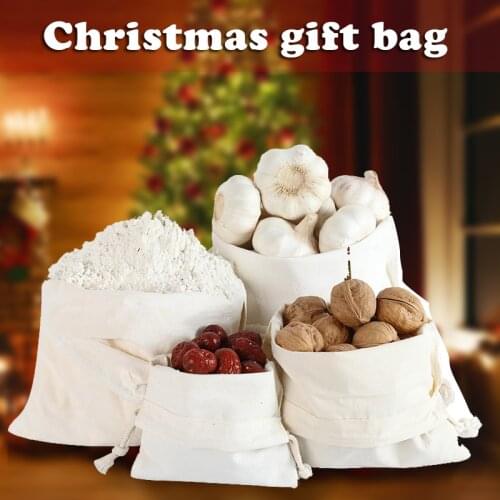 2pcs Cotton Pouch Storage Bag Drawstring Bags Food Packing Bags Christmas Gifts Pouch Customizable