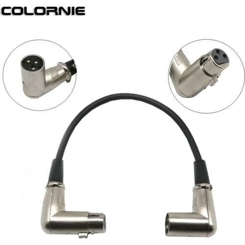 3 PIN XLR Connector Right Angle Male and Female Plug 90 Degree 30cm Cable for stage light effect