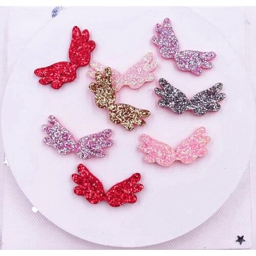 40PCS Felt Fabric Glitter Paillette Angel wings Applique Wedding DIY Sewing Patch DIY Childrens Hair Accessories Craft E43