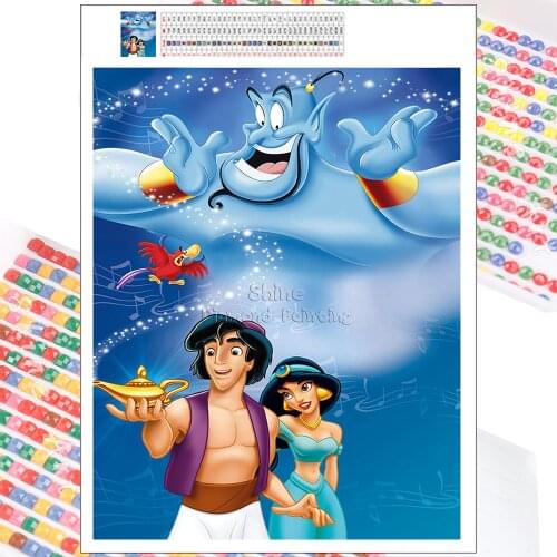 5D Diamond Painting Cartoon Kits Fairy Tale Disney Aladdin Magic Lamp DIY Full Drill Handicraft Embroidery Art Mosaic Home Decor