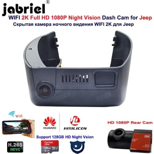 2K 1080P Wifi 24-Hour Paking monitoring Car Dvr Dash Cam Camera Dual Lens Recorder For Jeep Cherokee Dodge Chrysler 2013-2021