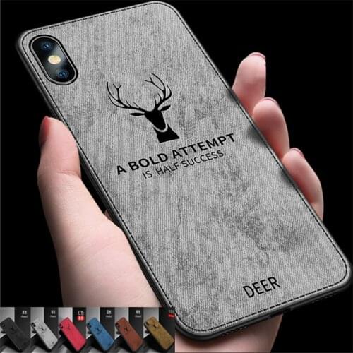 LS Cover for iphone 11 pro max XS max XR XS 6 6s 8 7 plus case cloth texture elk cover 3D embossing pattern case with TPU frame