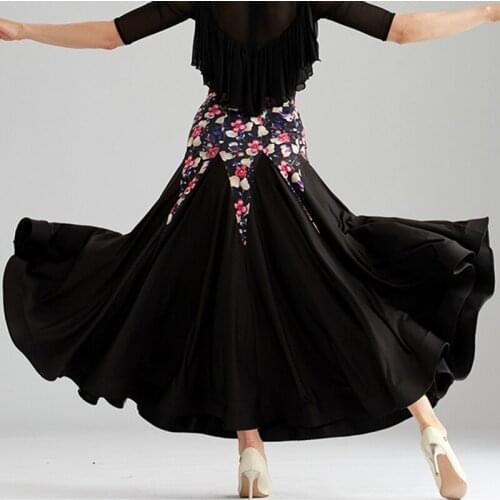 Black green Modern dance skirt new high-end ballroom dance waltz female skirt square dance skirt