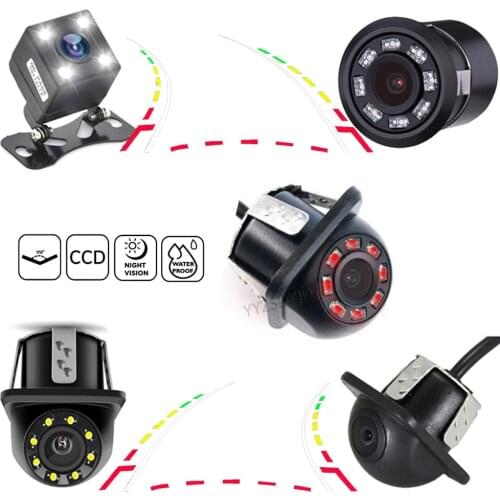 Dynamic Trajectory Track Reverse Backup Rear View Car Camera Best Night Vision HD Auto Moving Reversing Parking Line With LCD