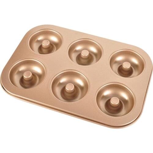 Madeleine Pan,Non-Stick Donut Pan, 2 Pieces Donut Baking Tray, Carbon Steel Donut Mold, Donut Baking Dish Bag Mould 6 Doughnuts