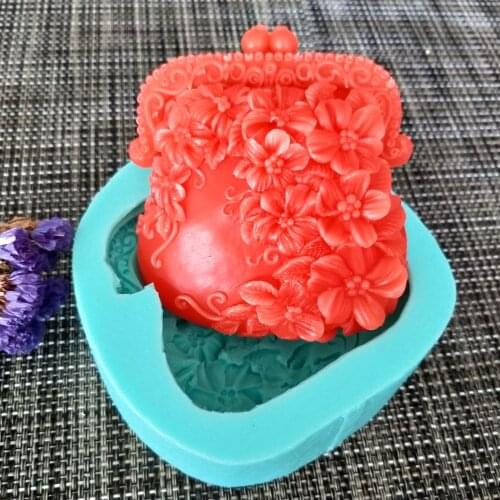 HC0116 PRZY Silicone Mold Soap Mould Flower Purse Flowers Handmade Soap Making Molds Candle Silicone Mold Resin Clay Mold