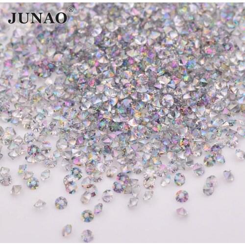JUNAO 1.2mm Transparent Purple Pixie Glass Rhinestones Nail Art Stones Glitter Mini Crystals Micro Strass 1440pcs for Crafts