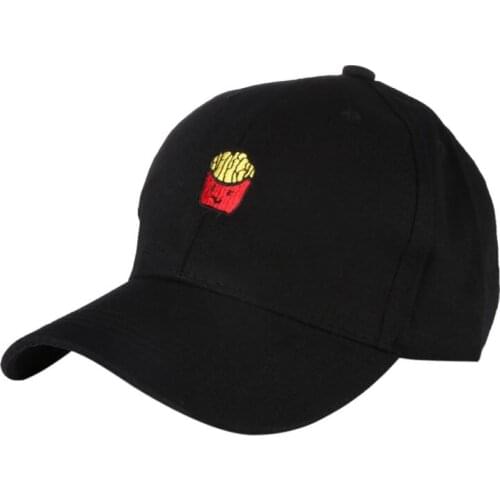 2017 New Style Women Men Summer Cute French Fries Embroidery Running Cap Hip Hop Curved Snapback Summer Running Cap