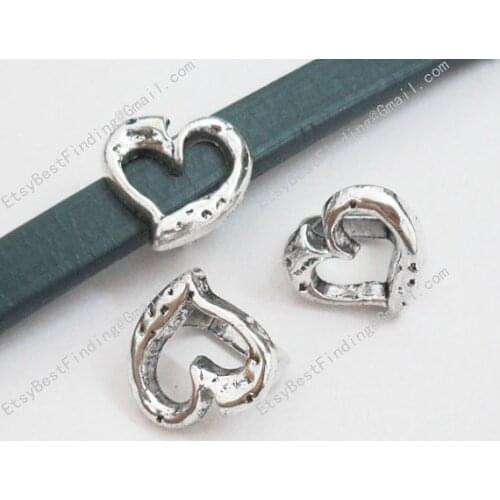 Licorice bracelet findings Hollow heart beads licorice leather findings -LF42