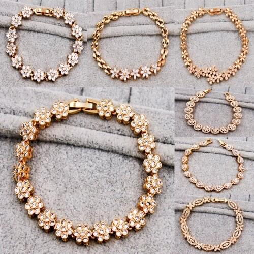 Trendy Classic Link Chain Bracelets Hiden Safety Clasp White Stone Heart Bracelets For Women Fashion Jewelry Accessories Gift