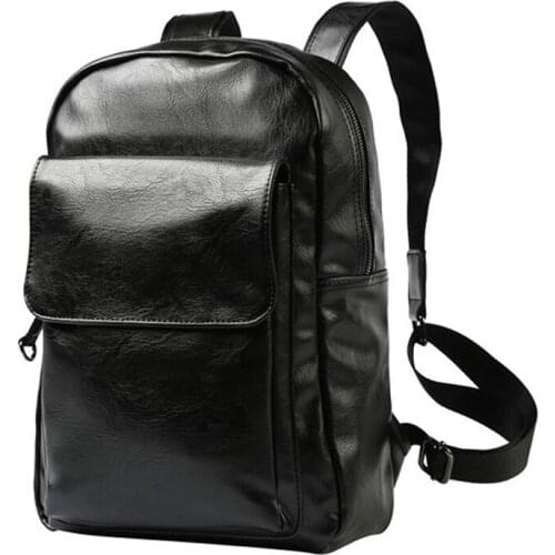 Fashion Women Men Thick Leather Waterproof Backpack Girl Boy Student Schoolbag Mochila Unisex Black Backpacks Sac A Dos Bagpack