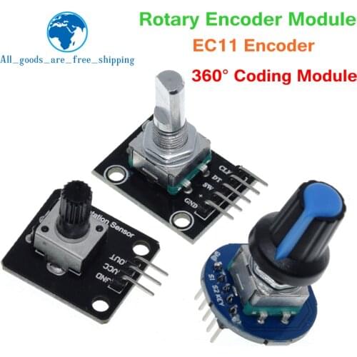 360 Degrees Rotary Encoder Module Rotary Potentiometer Analog Knob Module for Arduino KY-040 RV09 Rotary Encoder EC11 Knob Cap
