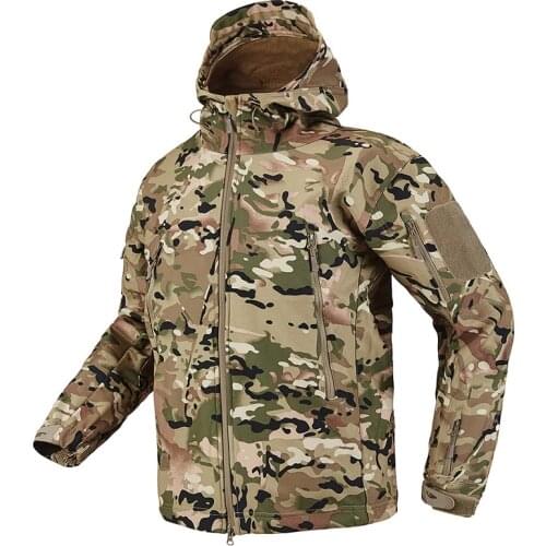 Shark Skin Soft Shell Tactical Military Jacket Men Fleece Waterproof Army Clothing Multicam Camouflage Windbreakers Men