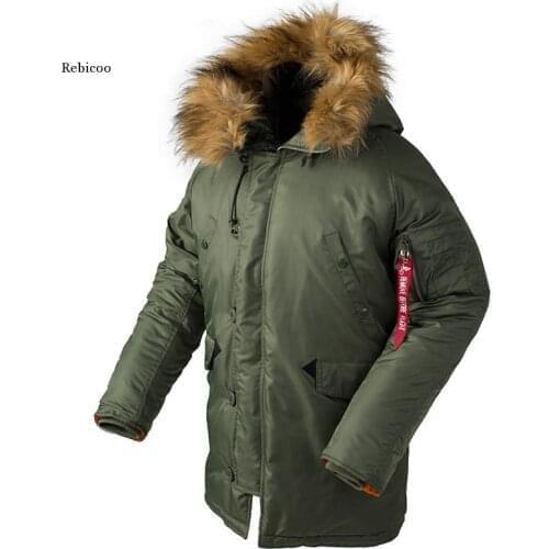 Men Winter Puffer Jacket Men Long Canada Coat Military Fur Hood Warm Trench Camouflage Tactical Bomber Army Korean Parka